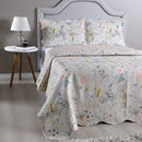 Kit Colcha Cobre Leito Casal 3 Peças 150 Fios Matelado Boutis Estampada Dupla Face Cartagena Areia