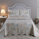 Kit Colcha Cobre Leito Casal 3 Peças 150 Fios Matelado Boutis Estampada Dupla Face Cartagena Areia